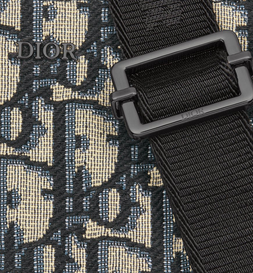 Pochette zippée à bandoulière Noir et Beige
