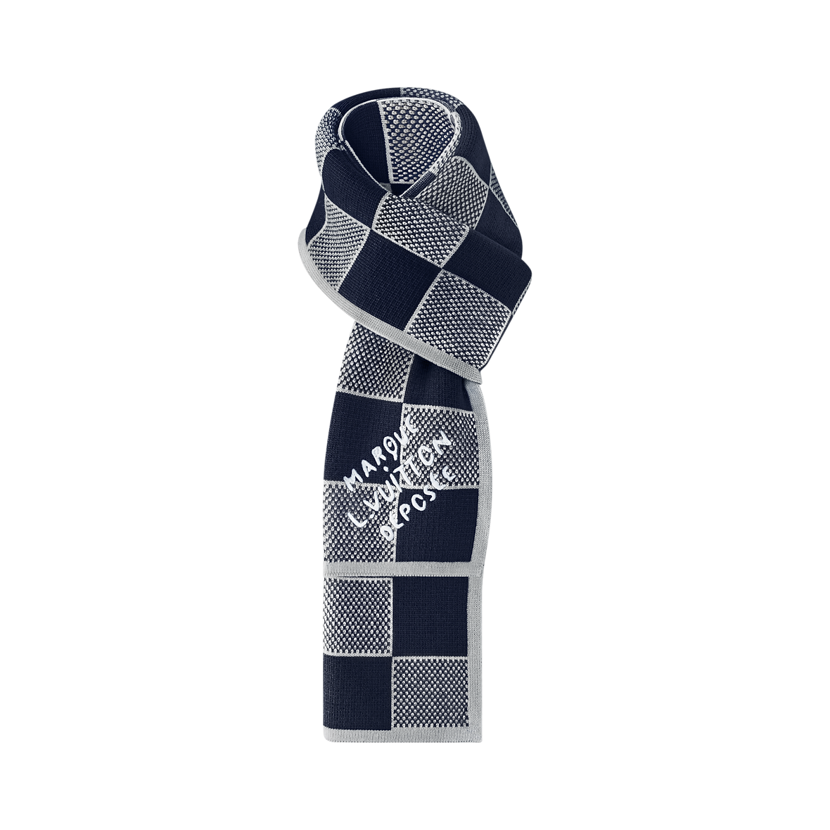 Bonnet et Ăcharpe Damier Heritage Bleu Marine