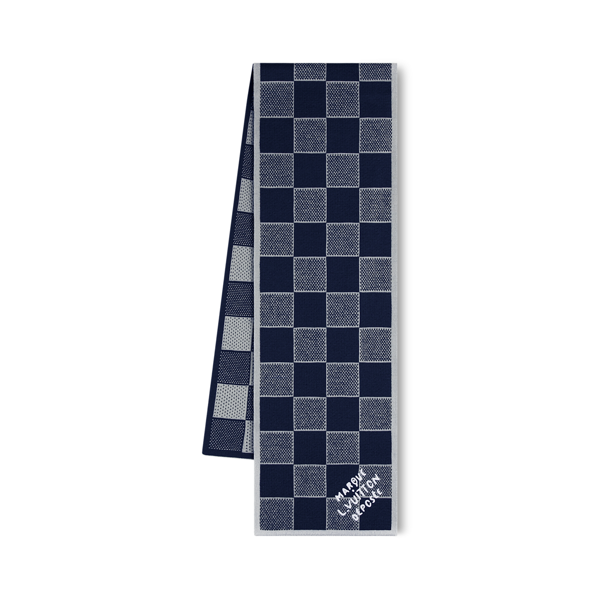 Bonnet et Ăcharpe Damier Heritage Bleu Marine