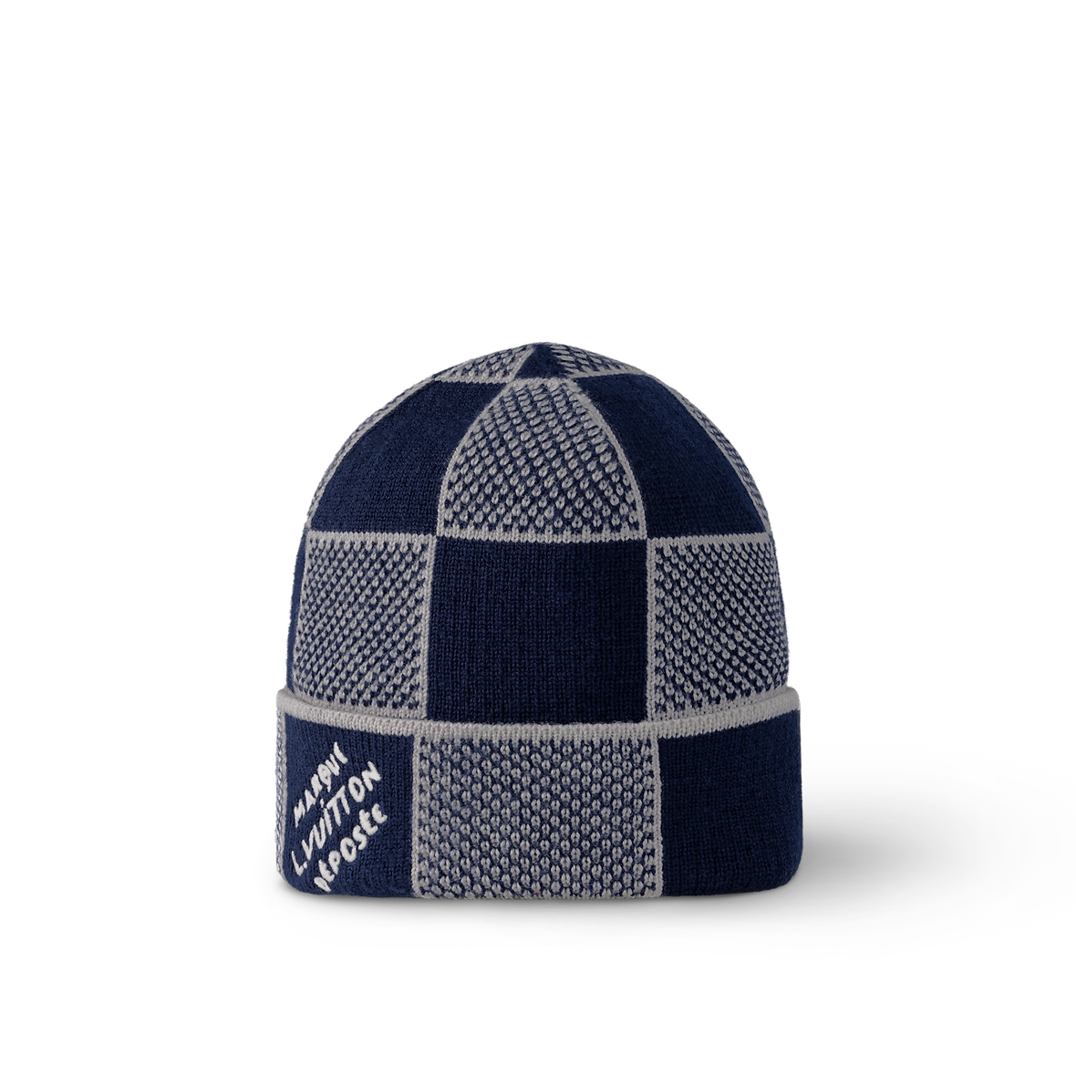 Bonnet et Ăcharpe Damier Heritage Bleu Marine