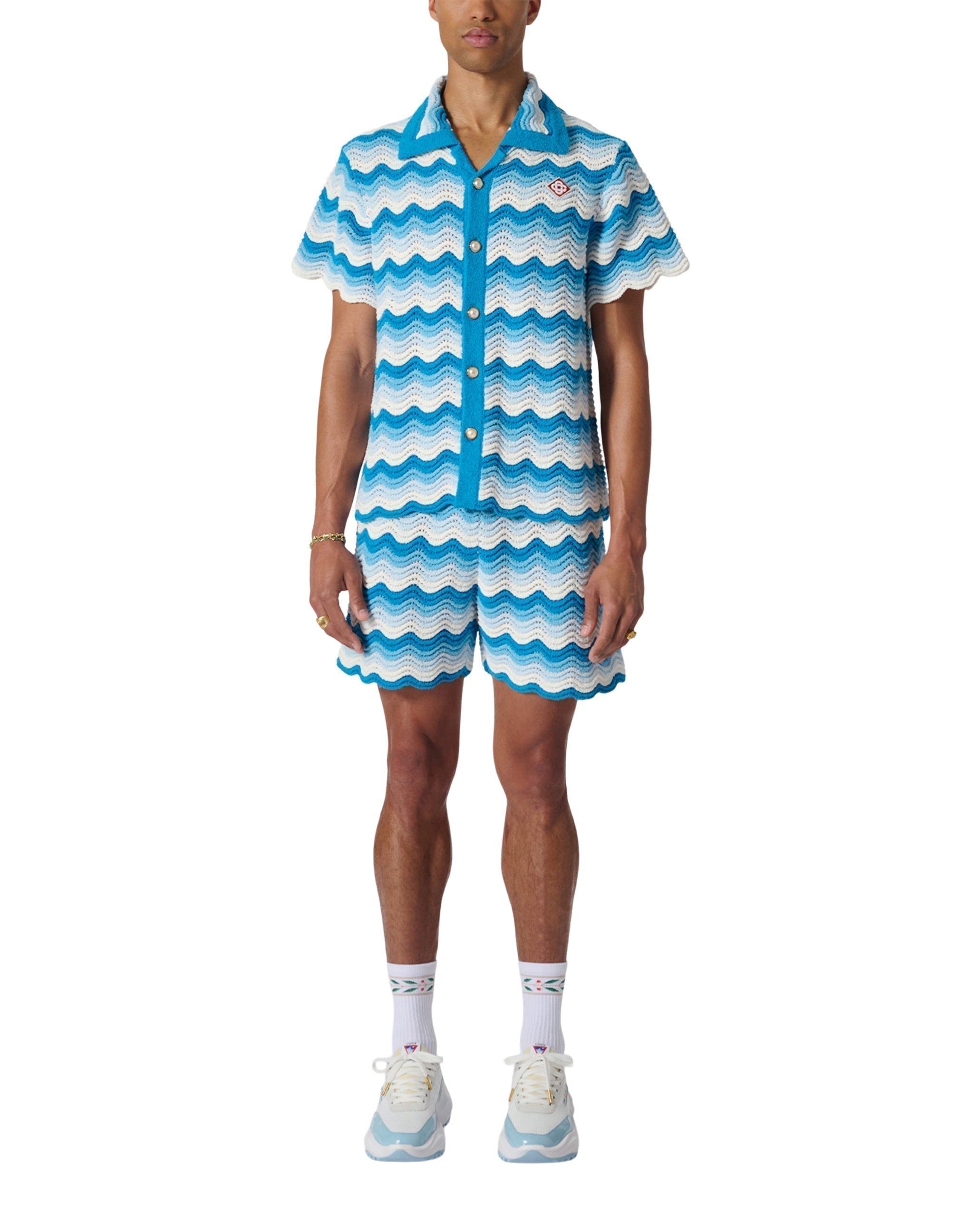 Wavy Gradient Crochet Shirt - casablanca (3)