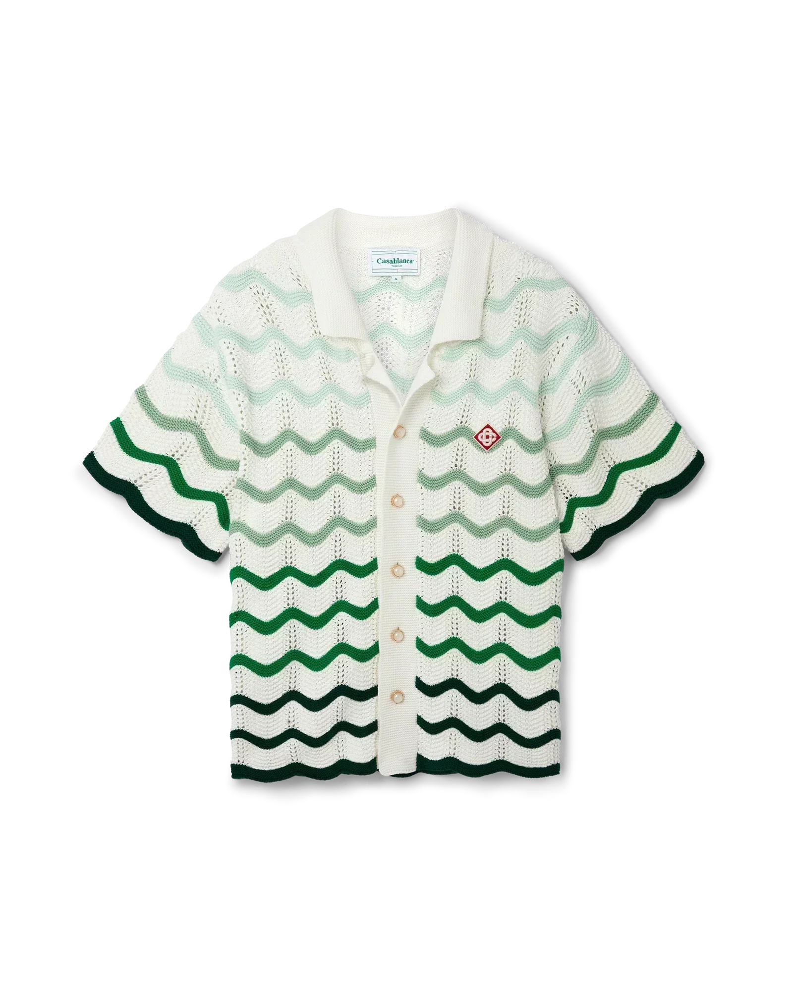 Wavy Gradient Crochet Shirt - casablanca