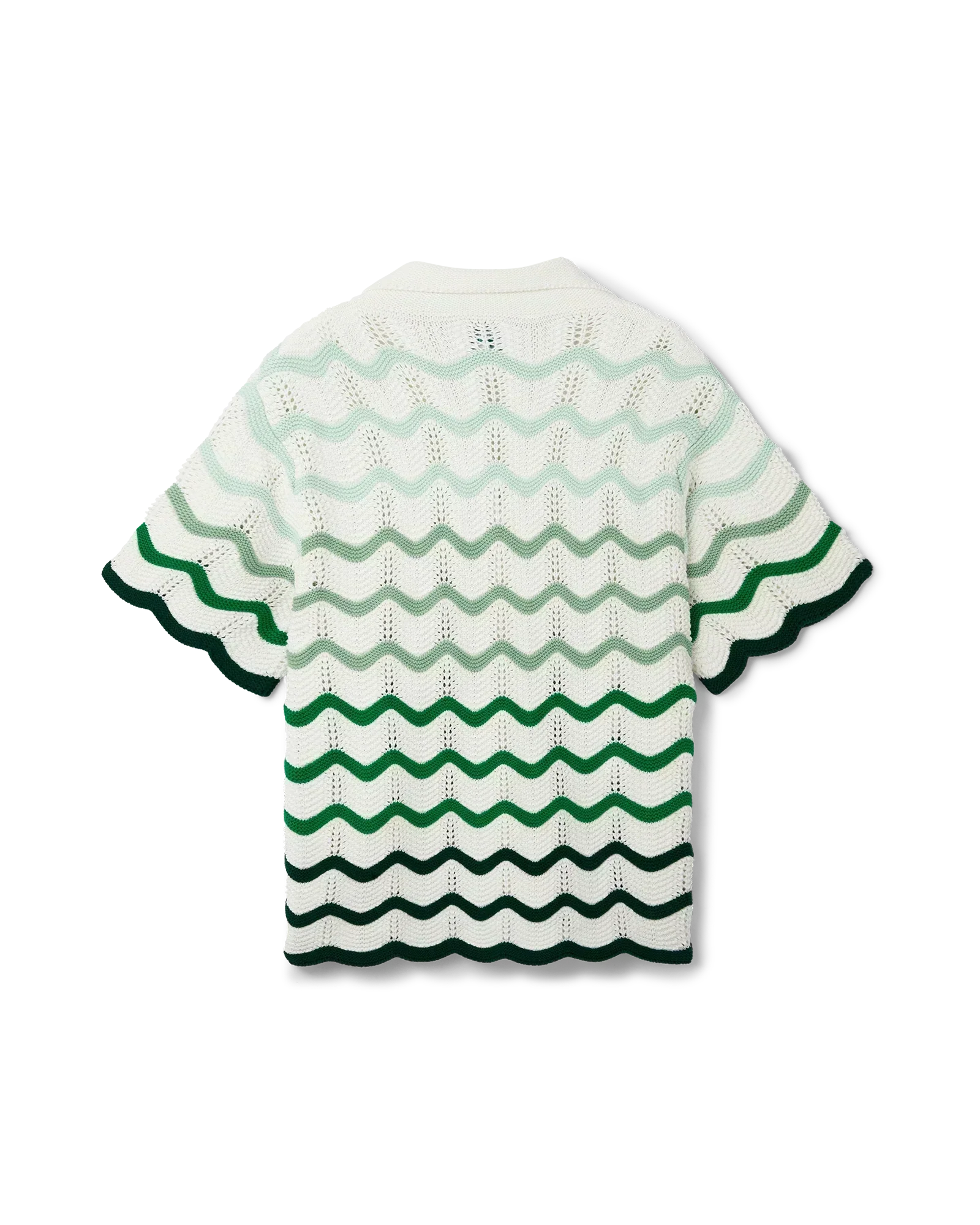Wavy Gradient Crochet Shirt - casablanca