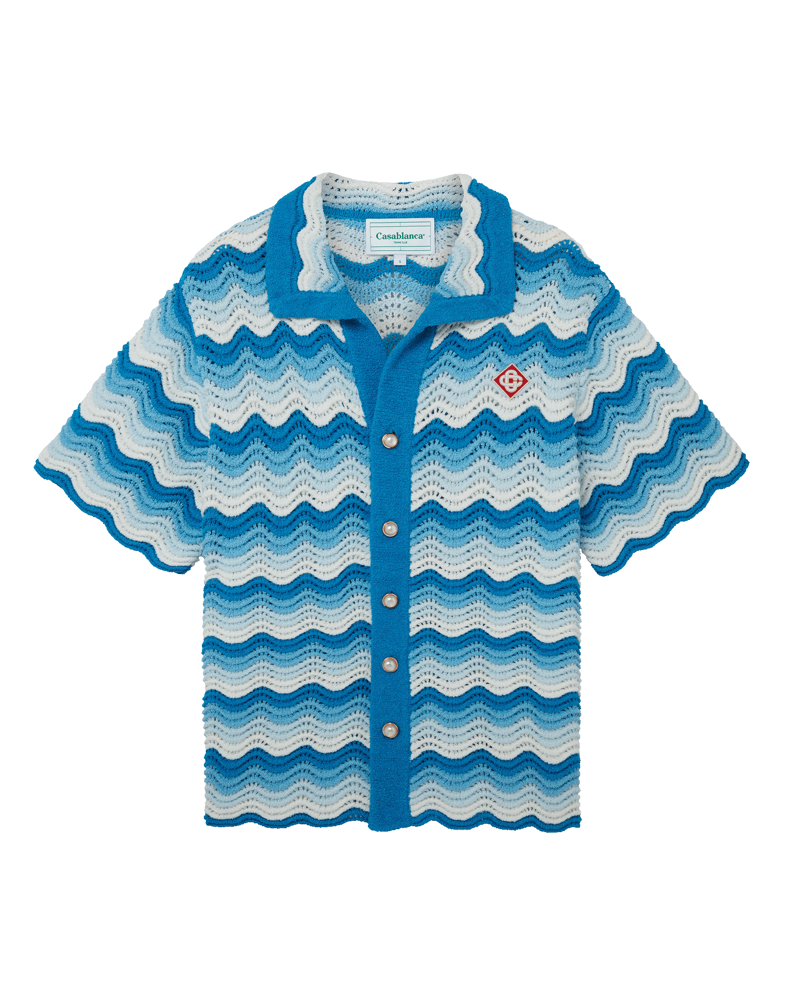 Wavy Gradient Crochet Shirt - casablanca (3)